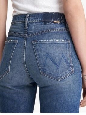 MOTHER The Tomcat Running With Scissors Cropped Straight Jeans Size 30